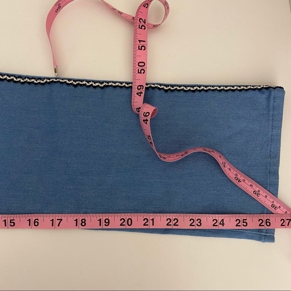 Tory Burch || Jodie Jeans in Rinse Wash Ric Rac Knit Trim 25 - Picture 8 of 10